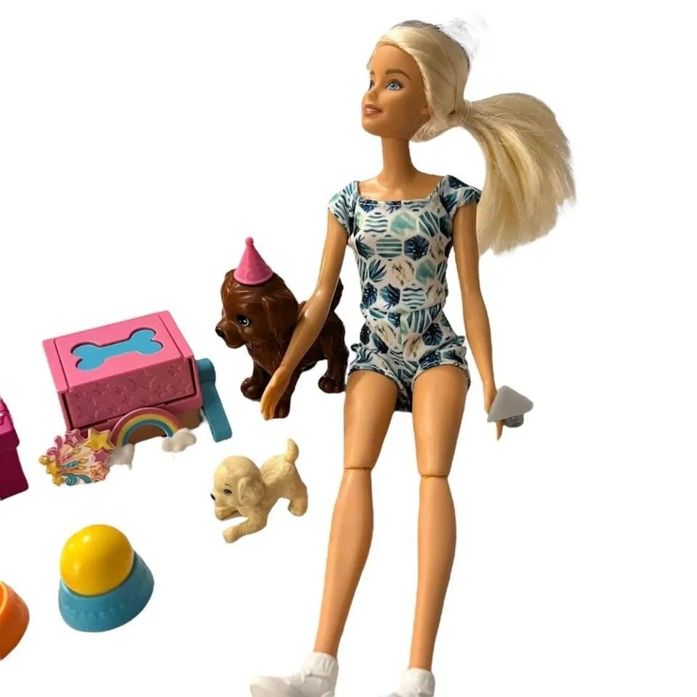 Barbie Puppy Party Playset Incomplete With All Pieces Shown Doll 2 Dogs and More